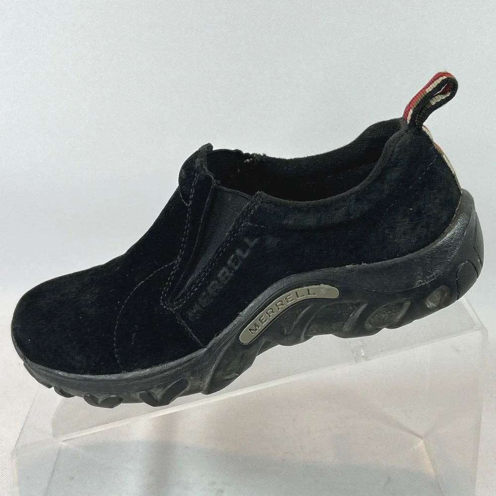 Merrell Youth Boys Jungle Moc Kids Size 4 Black Suede Slip On Shoes J60505
